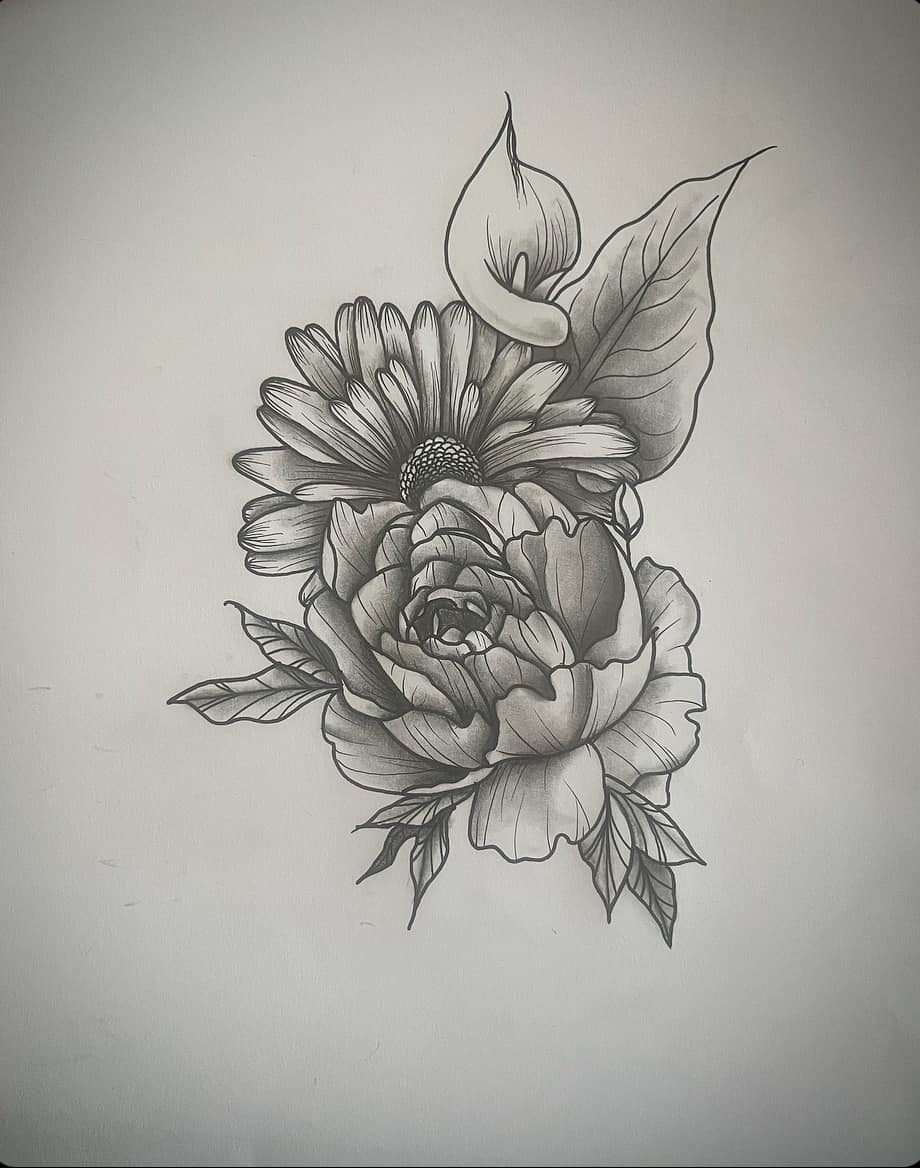 Tatouage floral delicat